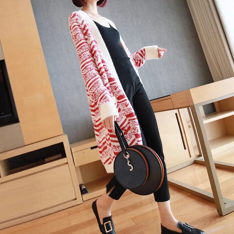 

Fashion long-sleeved sweater coat female 2019 Korean version of the new women's temperament and long sections loose knit