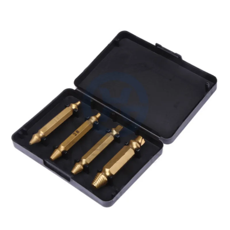 

4/5Pcs Set Screw Extractor Double Side Drill Out Damaged Head Screw Extractor Drill Bit Guide Set Broken Bolt Stud Remover Tools