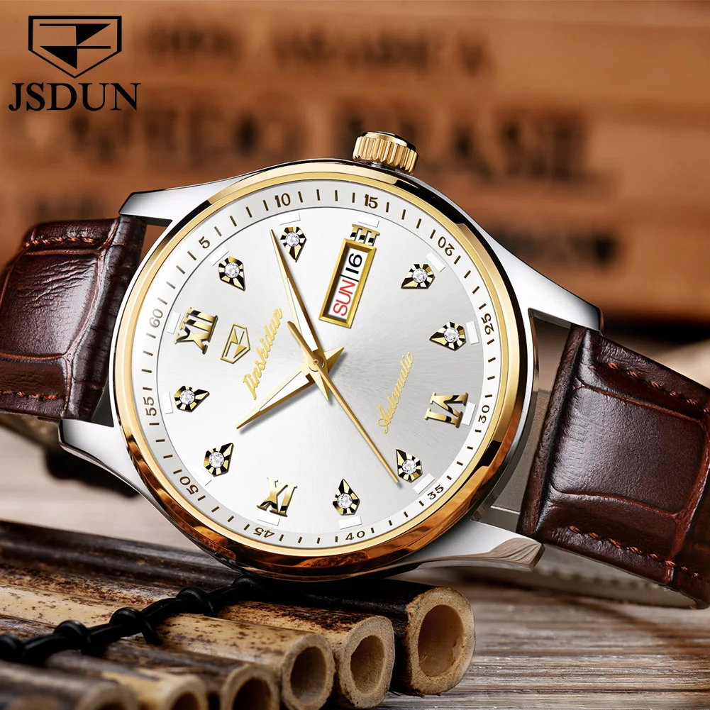 

JSDUN 2021 Fashion Brand Men's Automatic Mechanical Watch Date Luxury Waterproof Clock Male Reloj Hombre Relogio Masculino