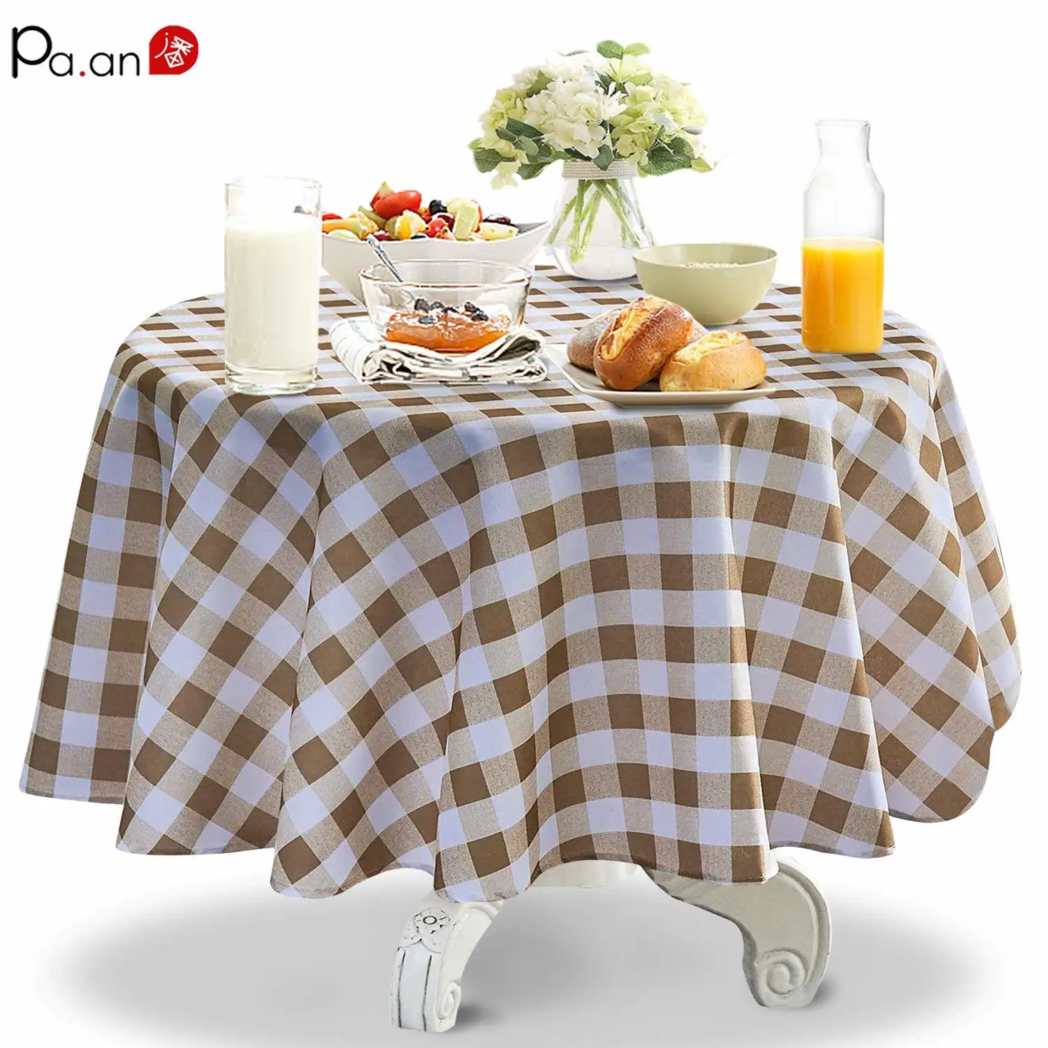 Пасторальные скатерти круглый стол покрытие полиэстер клетчатая сетка Скатерть