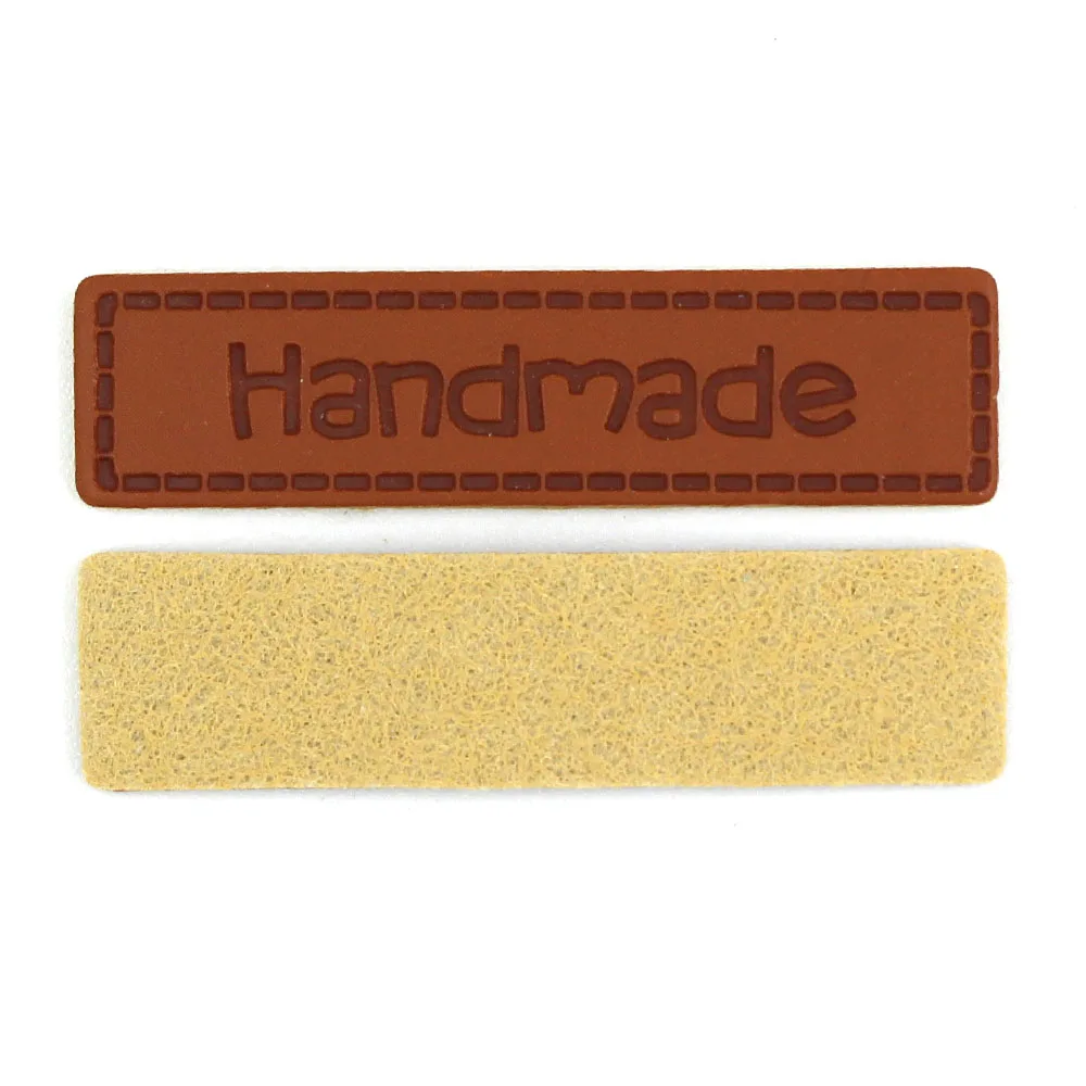 Прямоугольные бирки ручной работы 50 шт. ярлыки из искусственной кожи для одежды