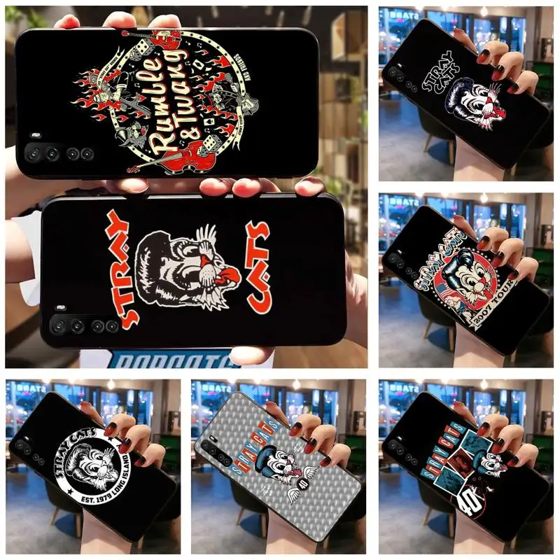 

HUAGETOP Stray Cats Rockabilly Black Cell Phone Case For Huawei Nova 6se 7 7pro 7se honor 7A 8A 7C Prime2019