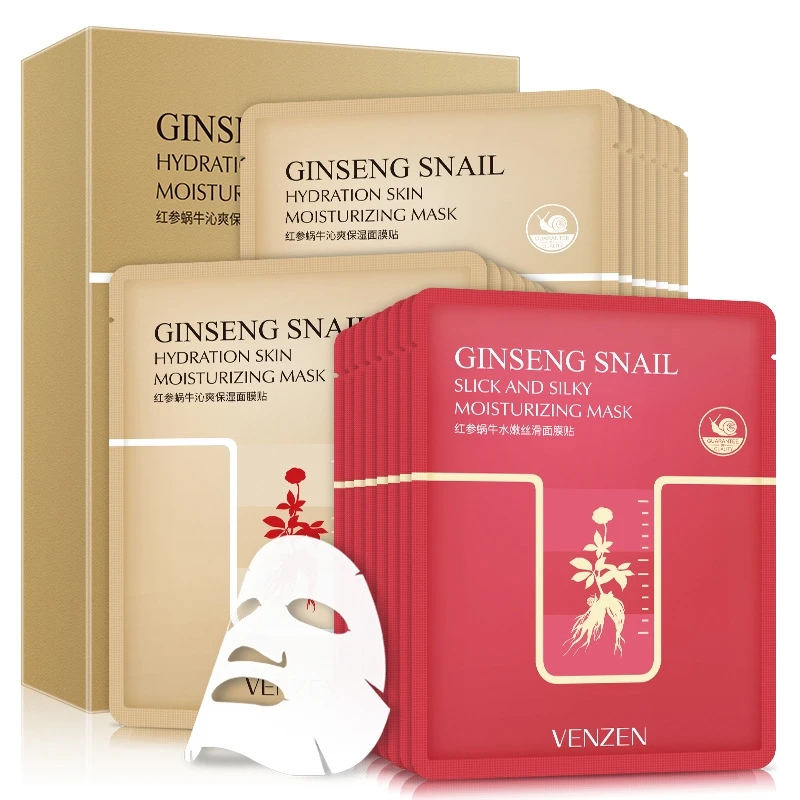 VENZEN Red Snail Facial Masks Anti-Aging Moisturizing Oil-control Face Mask | Красота и здоровье