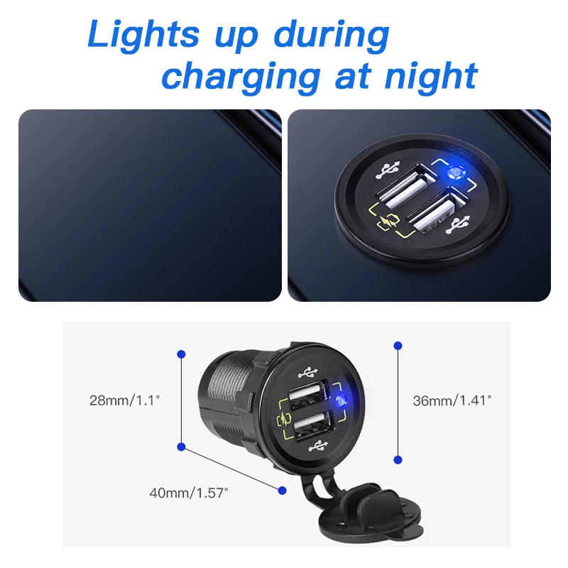 Автомобильное зарядное устройство с двумя USB портами 36 Вт|Кабели адаптеры и