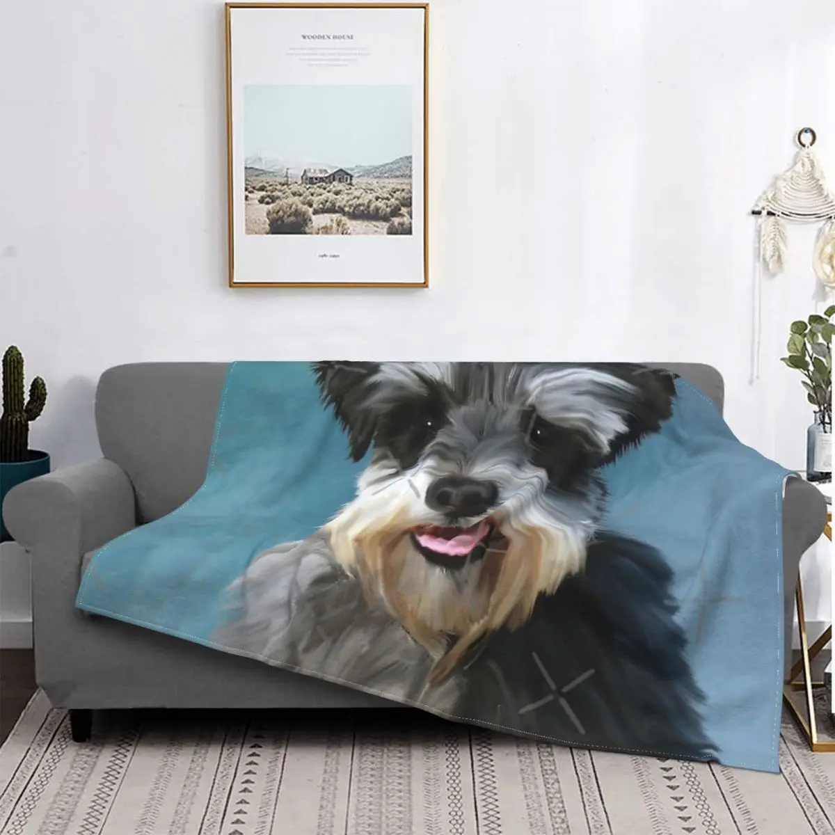 

Миниатюрное одеяло «Шнауцер» для собак, покрывало для кровати, клетчатые пододеяльники, для пикника, кавайное одеяло для малышей