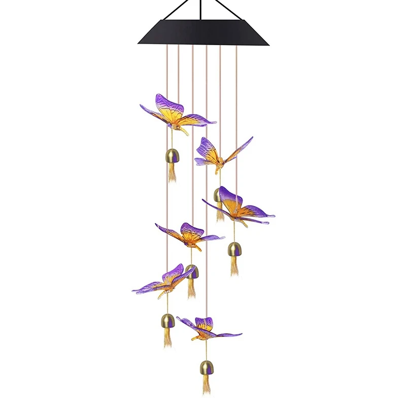 

Светодиодный фонарь на солнечной батарее, меняющий цвет, ветряной колокольчик на солнечной батарее, уличсветильник фонарь для украшения до...