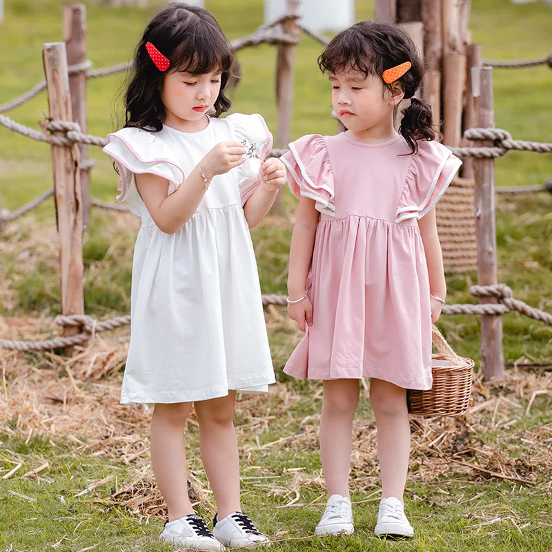 Children Summer Dresses Kids Baby Girls Ruffles Sleeveless Cotton A-line for Princess Little Clothing | Детская одежда и обувь