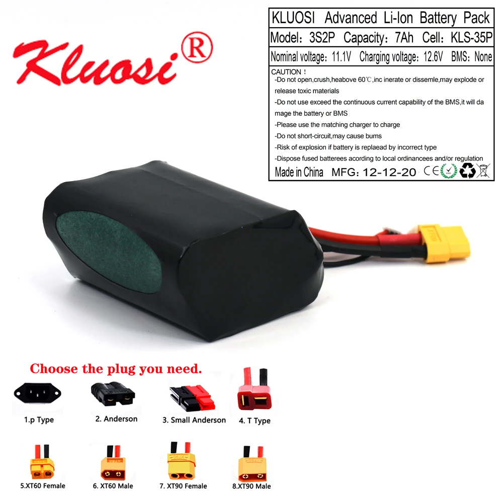 KLUOSI 12V 7Ah 3S2P 12 6 V Высокая Ёмкость Бла (беспилотный летательный аппарат