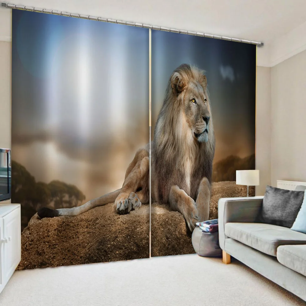 

Morden lion curtains 3D Blackout Curtains For Living room Bedding room Drapes Cotinas para sala 3d curtains