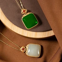 ancient law inherits luan gold imitation hetian jade jasper pendant with retro fashion temperament