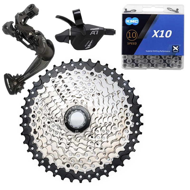 

MTB 1*10 speed Groupset 10s Shifter Rear Derailleur 10s 11-42/46/50T Cassette k7 10s chain Mountain Bike parts m610 m670 x5 x7
