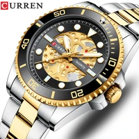 curren golden waterproof men quartz watches luxury mens military watch stainless steel business wristwatch relogio masculino
