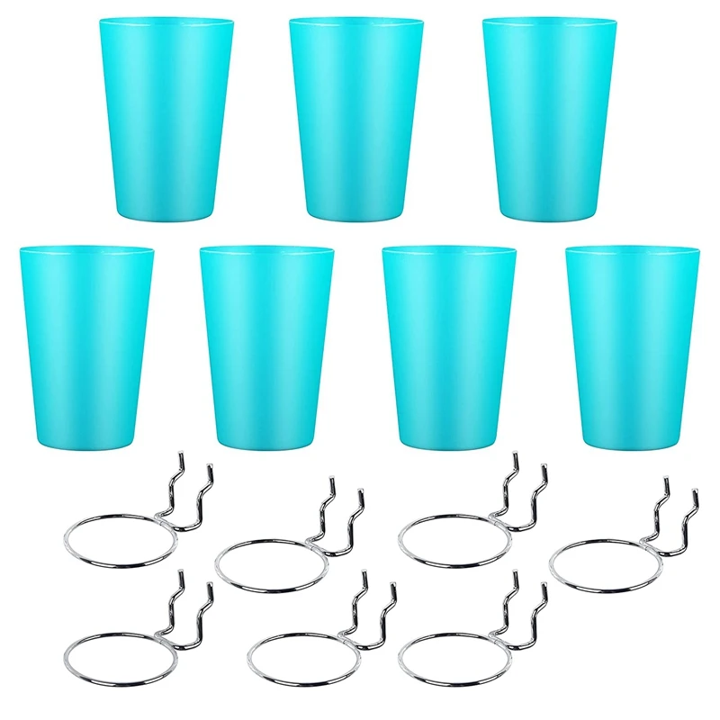 

7 Sets Pegboard Hooks with Pegboard Cups Ring Style Pegboard Bins with Rings Pegboard Cup Holder Accessories