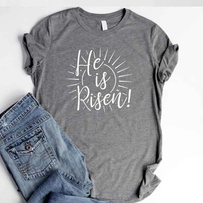 Футболка с принтом He Is Risen футболка Christian Jesus пасхальные религиозные рубашки
