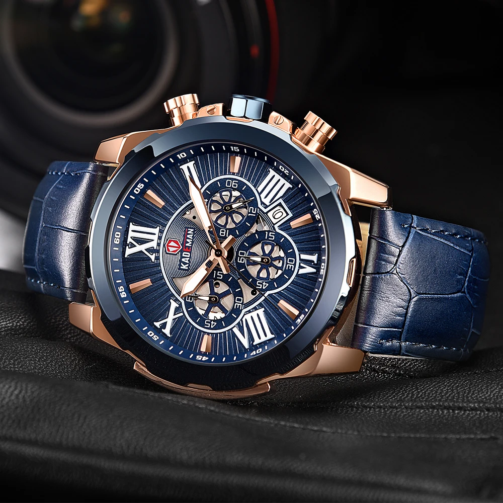 2019 новый спортивный хронограф мужские часы Лидирующий бренд KADEMAN повседневные