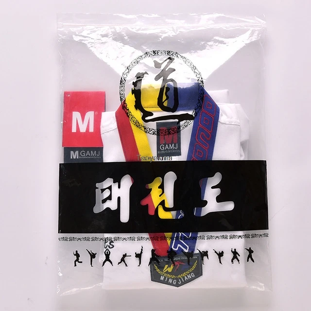 Белая униформа для тхэквондо детей и взрослых костюм Dobok WTF Karate одежда с длинным