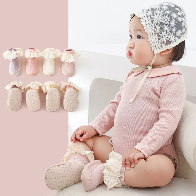 

1 Pair Baby Socks Non-slip Floor Socks Soft Cotton Newborn First Walking Anti-Slip Socks for Infants