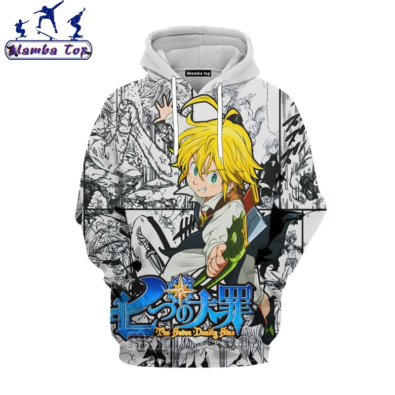 

Mamba top New Men's Hoody O Neck 3D Hooded The Seven Deadly Sins Hoodie Ban Hip Hop Women Anime Pullover Fitness Streetwear E002