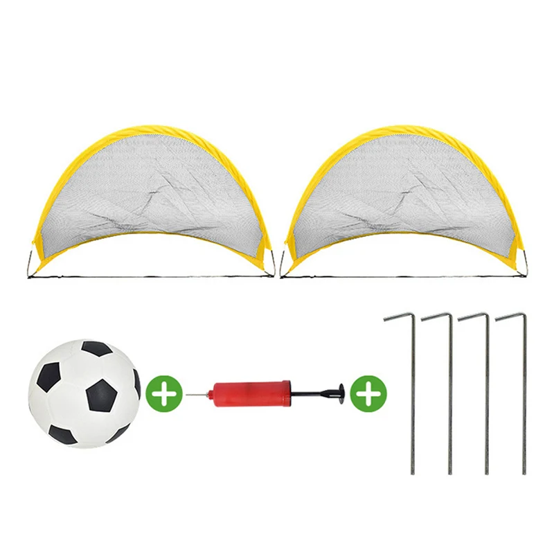 

2Pcs 68cm Foldable Football Goal Net Kit Set Foldable Training Goal Net Tent Kids Indoor Outdoor Play Soccer Toys BHD2