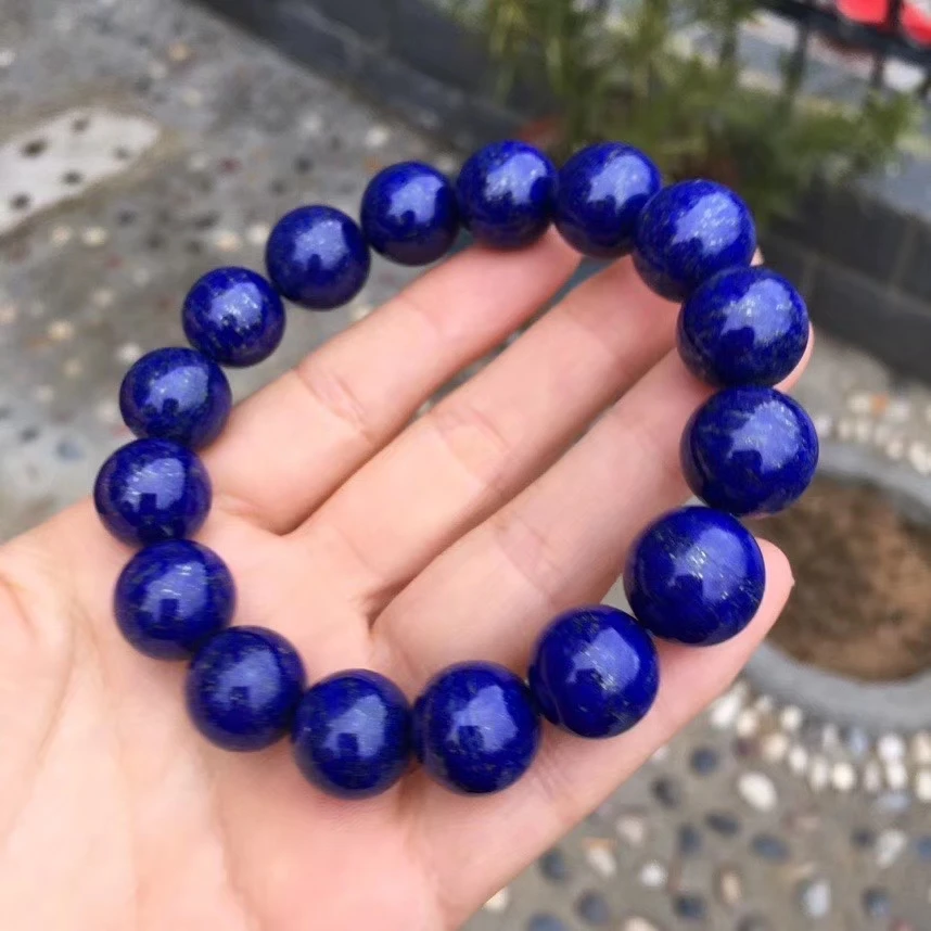 

Genuine Natural Lapis Lazuli Royal Blue Gemstone Women Men Bracelet 14.5mm Round Beads Fashion Jewelry AAAAAA