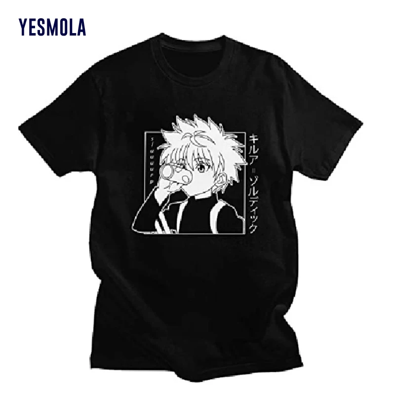 YESMOLA-Camiseta de cuello redondo para hombre y mujer, prenda de vestir, suave, con estampado de Cazador X Hunter, Killua Zoldyck