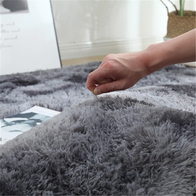 Европейский модный ковер для спальни с длинными волосами прикроватный коврик