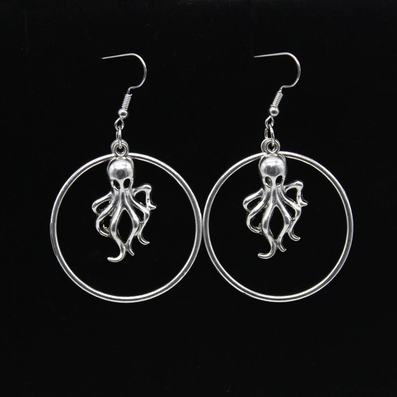 

New Fashion Handmade Simple Design Octopus Pendant Earrings Women's Gift Hoop Earrings Big Fashion Earrings