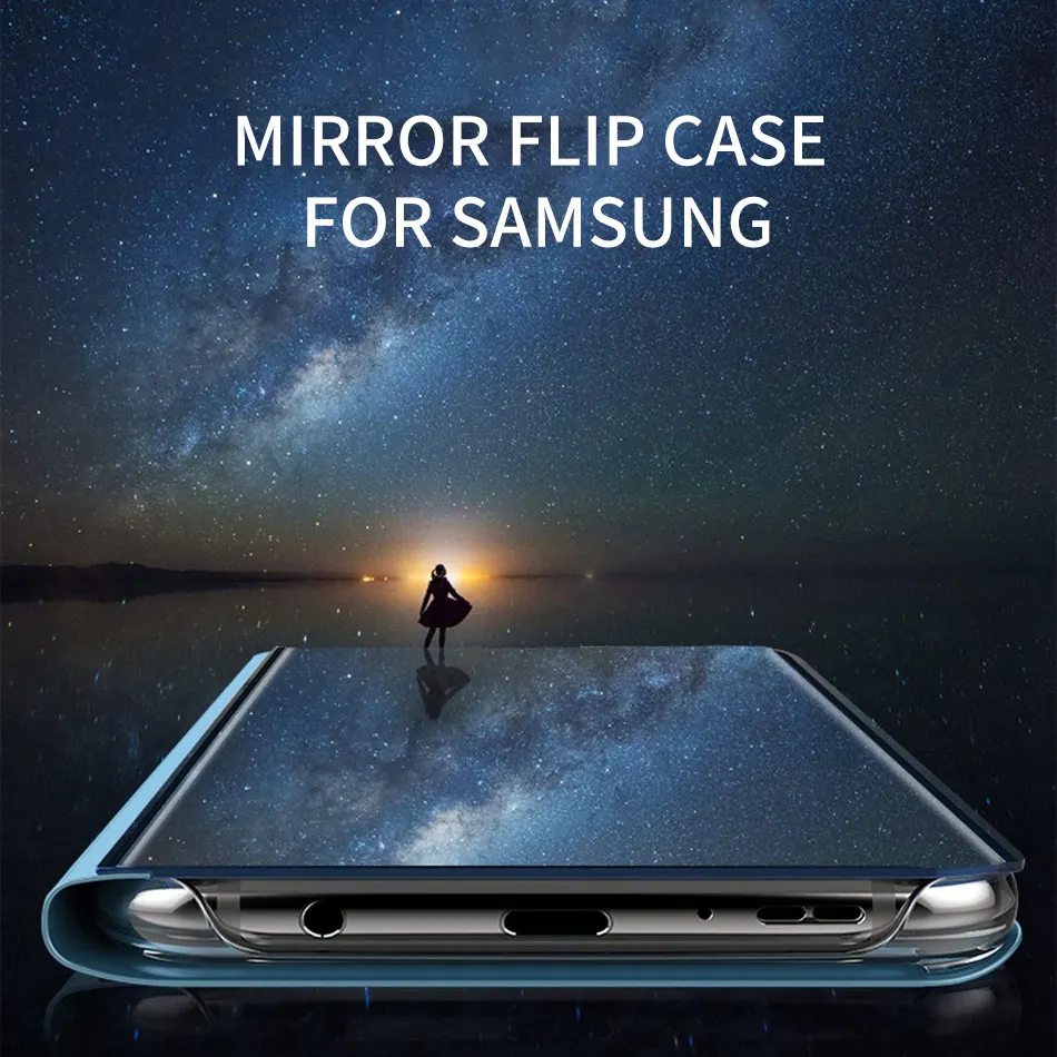 KISSCASE умный зеркальный флип-чехол для samsung Galaxy A50 A70 A40 A30 A90 A80 A20 A10 M40 M30 M20 A9 2019 S10E S10 S9 S8