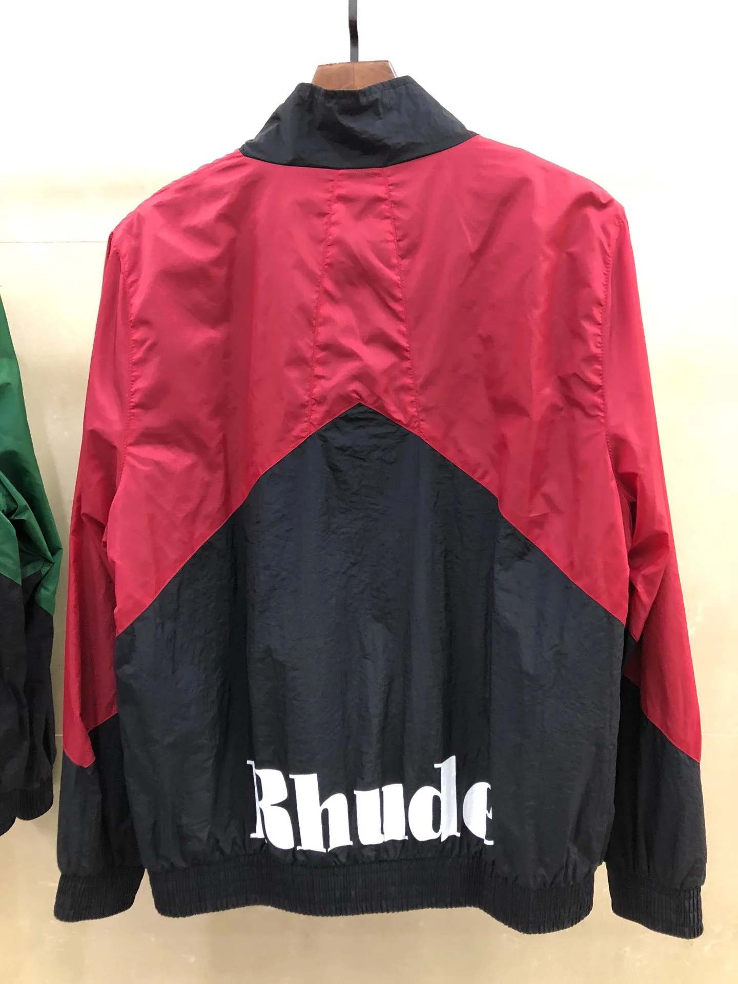 

2019ss Best Quality Rhude Logo Print Color Blocking Men Flight Jacket Hiphop Streetwear Rhude Casual Bomber Jacket Coat