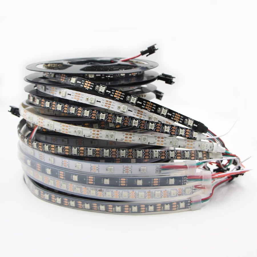 WS2811 WS2812B ws2812 IC светодиодный светильник 30/60 пикселей DC 5 в 12 В 5050 rgb индивидуально
