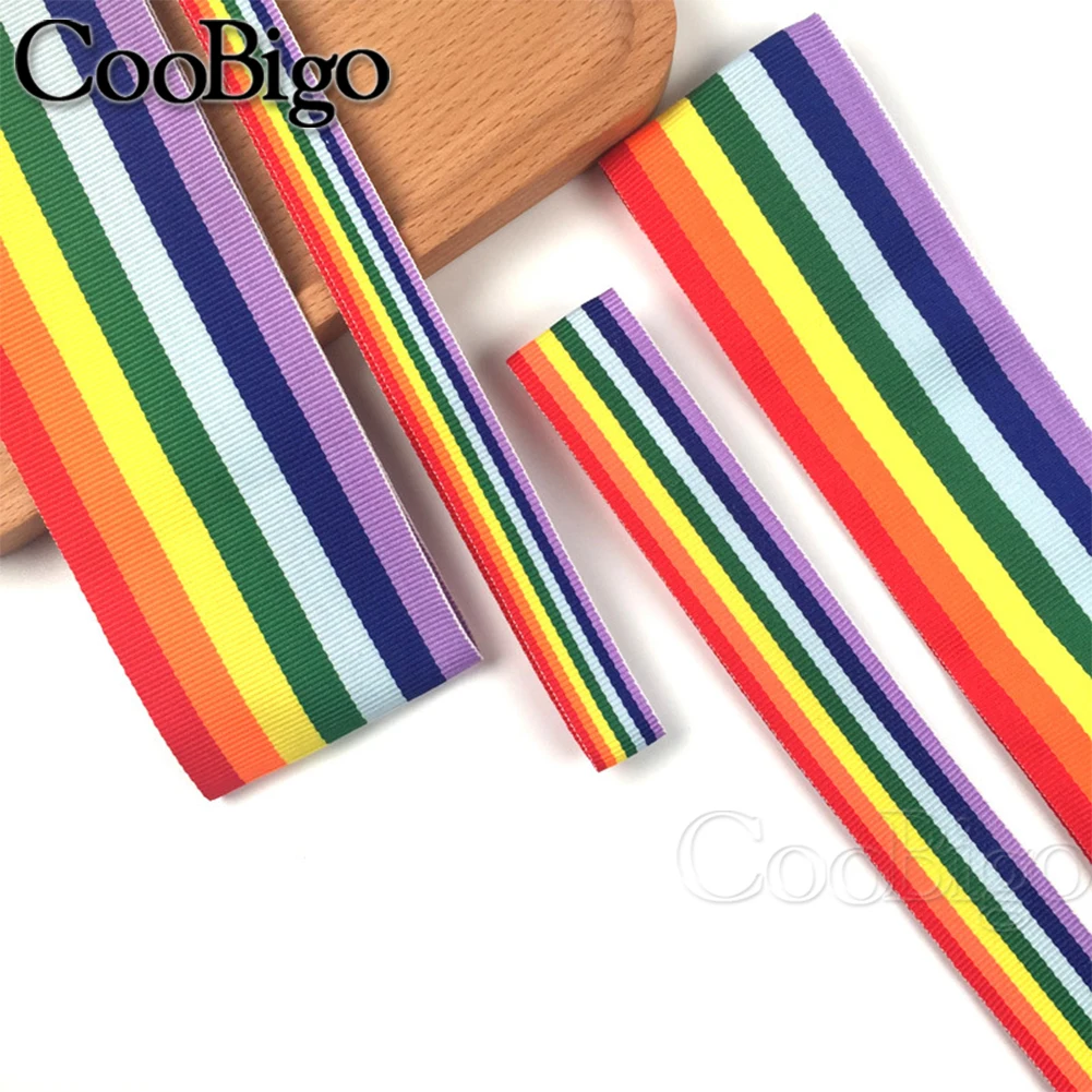 Полосатая Радужная лента ремешок из ткани отделка для шитья одежды украшение