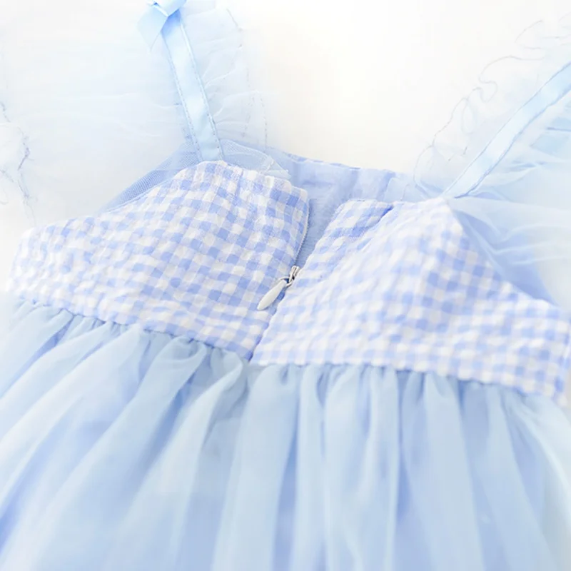 Популярное платье в клетку для девочек Одежда детей Летние милые детские