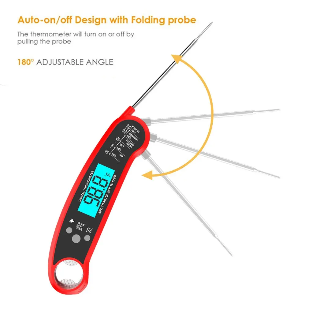 Автоматический цифровой термометр для барбекю водонепроницаемый мгновенного
