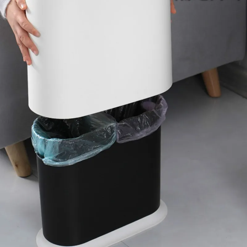 

Trash can home living room creative kitchen press type classification with lid garbage toilet toilet paper with cover LB941124