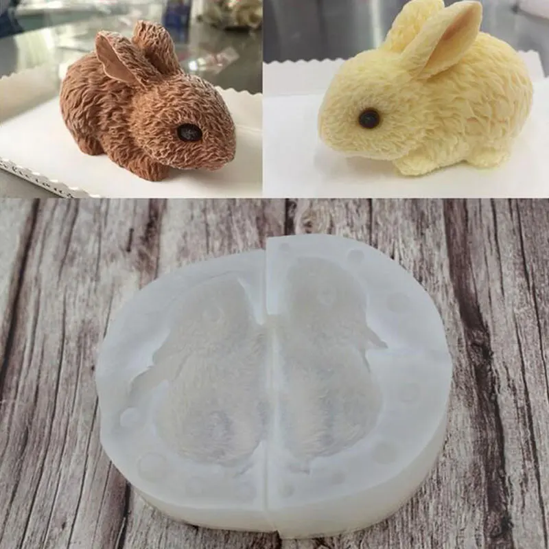 

3D Rabbit Easter Bunny silicone fondant cake molds chocolate sugarcraft mould for cupcake decorating animal baking tools kitchen