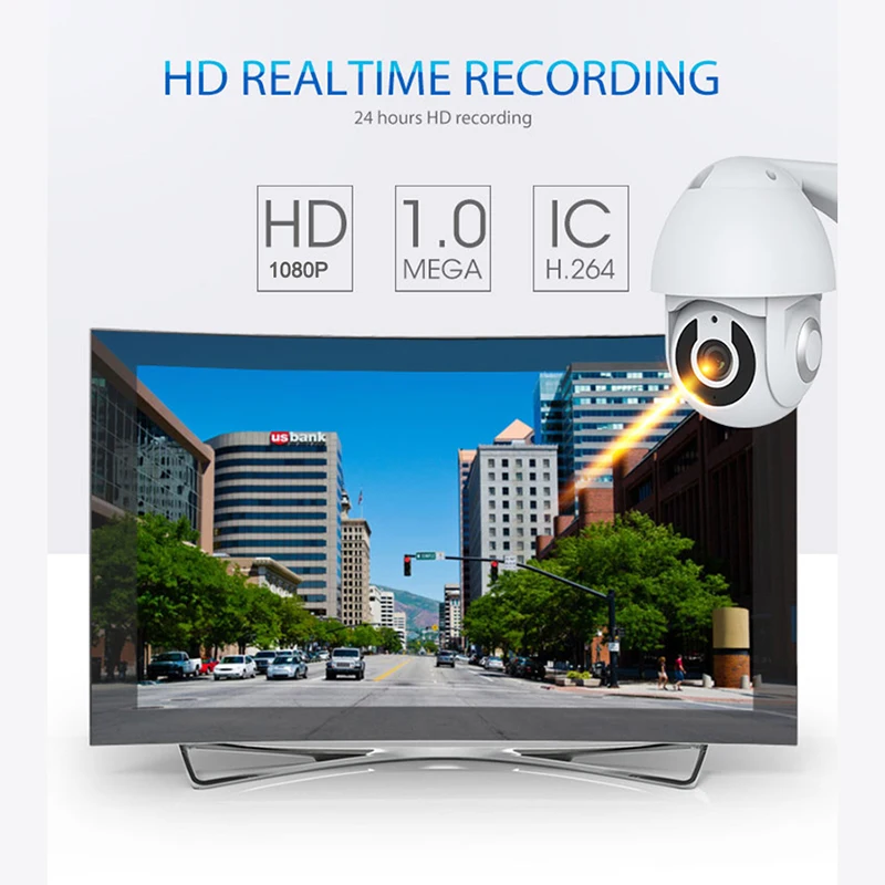 Уличная беспроводная камера HD 1080P Tuya Wi Fi PT двусторонняя аудиосвязь автослежение