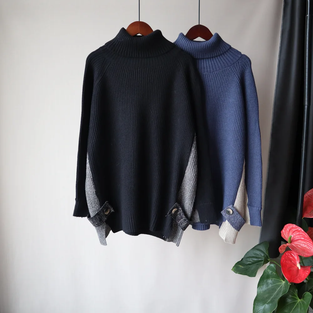 

High collar sweater for women to wear thick and loose Pullover