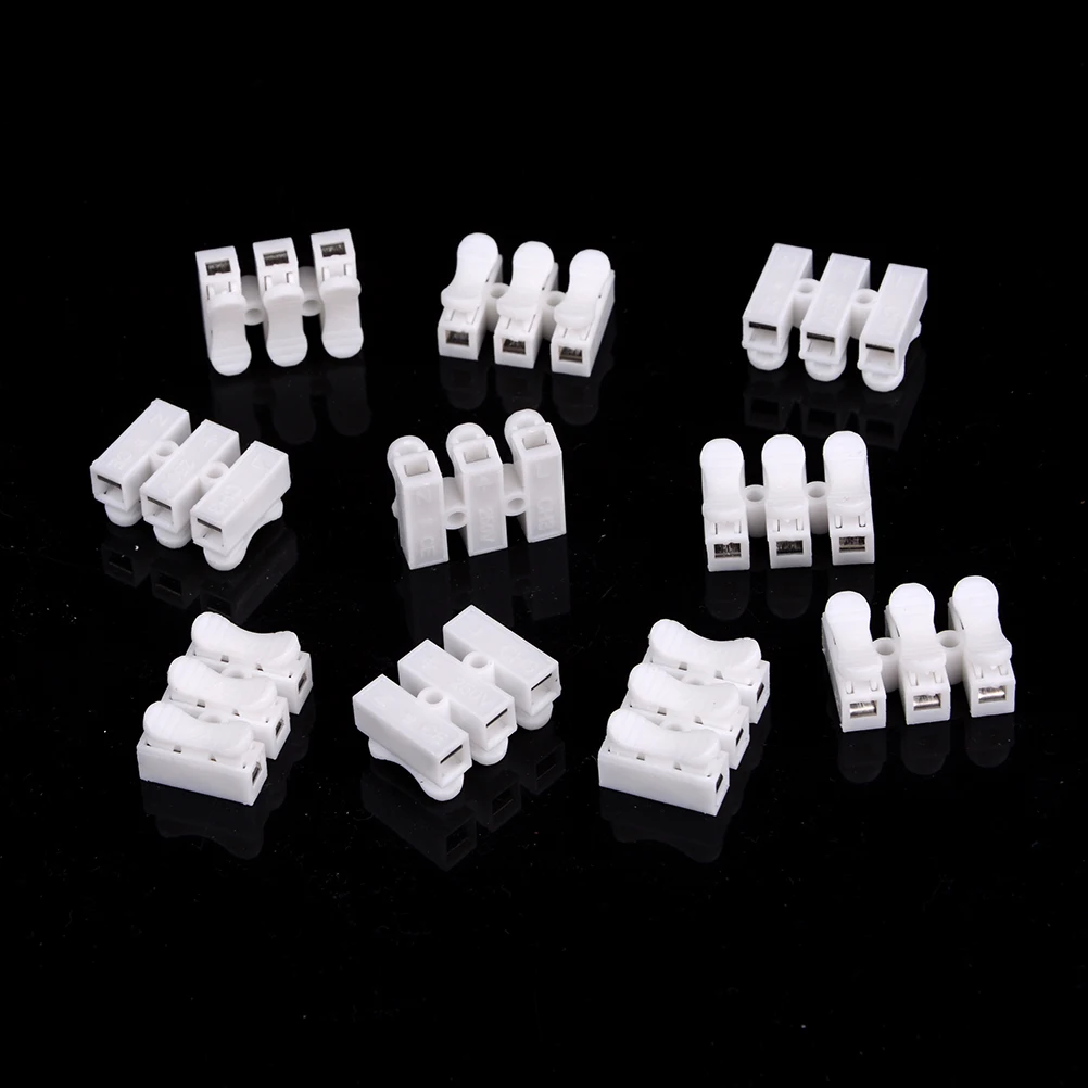 10 шт. 3 контактный пружинный зажим для кабеля самоблокирующийся пресс клемма