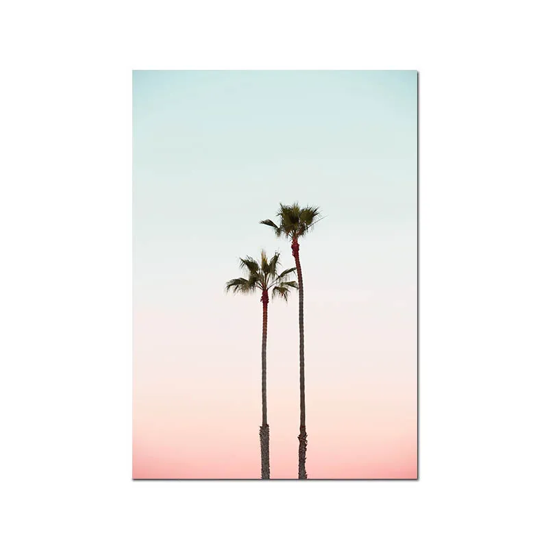 

PictureSummer Tropical Decoration Scandinavian Ocean Beach Poster Palm Tree Print Scenery Wall Art Canvas Painting Home Decor
