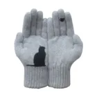 2021 Модные женские шерстяные перчатки на осень и зиму, уличные теплые варежки с принтом кота, Лидер продаж, аниме Харадзюку, Прямая поставка