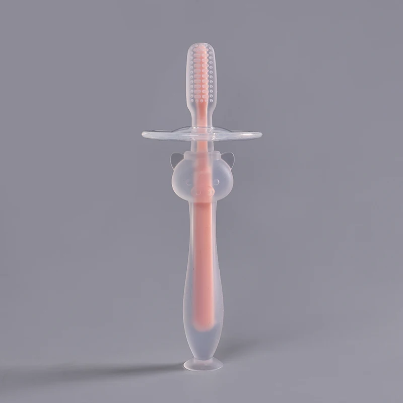 Розовый Мягкий безопасный сгибаемый Прорезыватель для обучения, зубная щетка для прорезывания зубов, уход за зубами - Цвет: Розовый