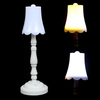 112 dollhouse miniature led lamp floor lamp for doll home decor toy with white light cover for scale dollhouse accessory