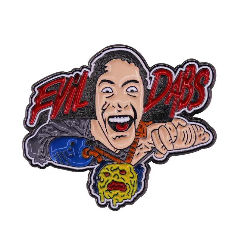 Blood gore pain and straight evil are on display with this Evil Dabs Pin Badge Perfect addition to smoke enthusiast's collection