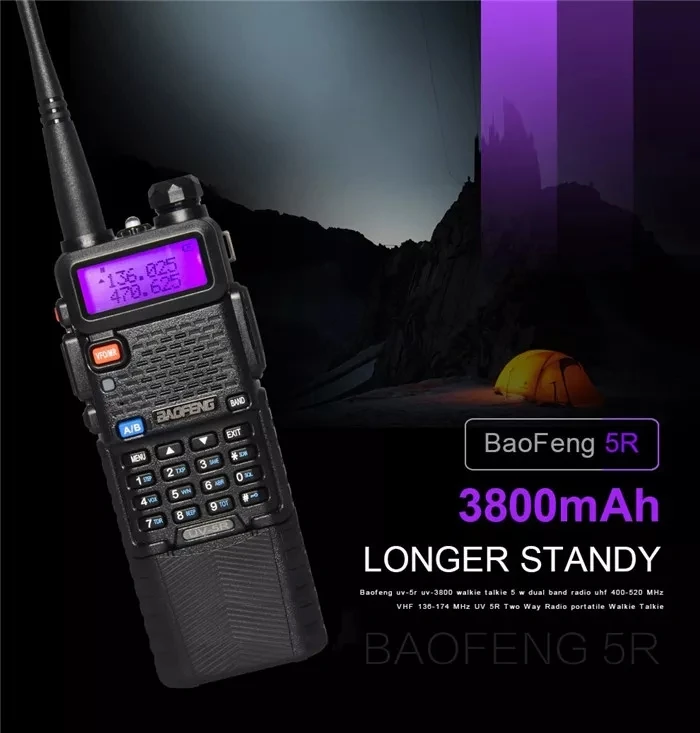 Обновление 8 Вт BaoFeng UV-5R рация VHF/UHF удобный двухдиапазонный CB двухсторонний радиоприемопередатчик 3800 мАч литий-тиевая батарея