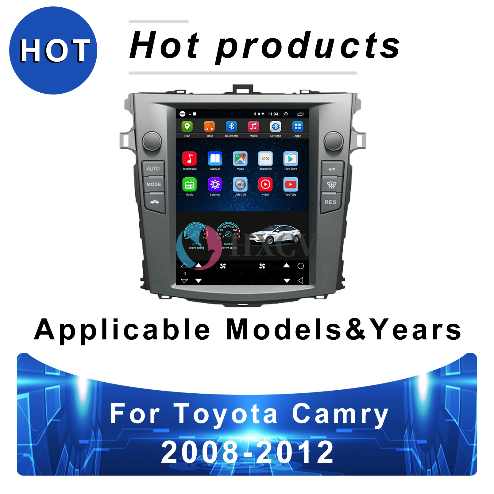 

Tesla Style Vertical Android Smart car radio For Toyota Corolla 2008- 2012 gps navigator for car DAB+ Carplay 10.4 Inch