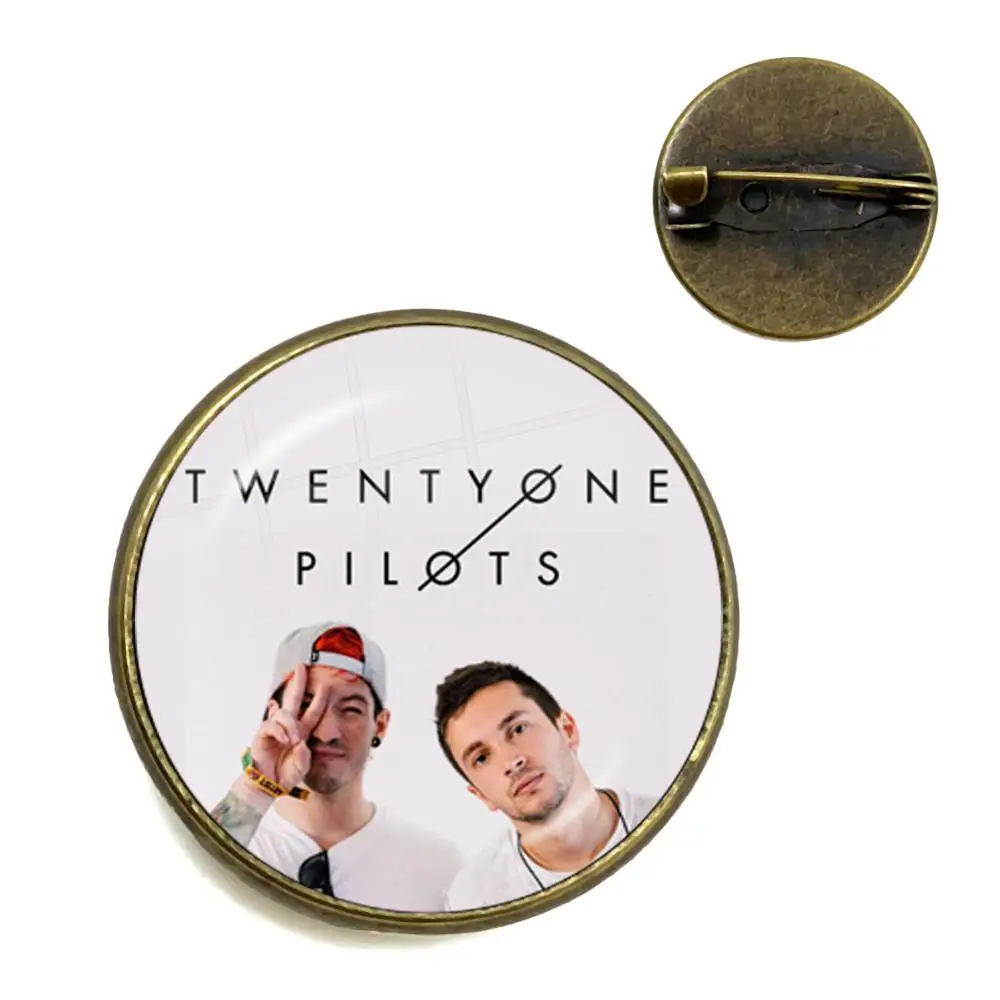 Классический Twenty One Pilots Логотип музыкальной группы Броши Round 20 мм Стекло Gabochon