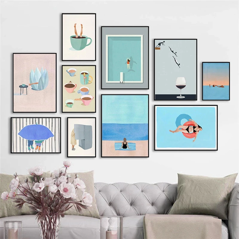 

Abstract Art Canvas Painting Minimalist Creative Cartoon Figure Wall Picture Modern Home Decoration Nordic Posters and Prints