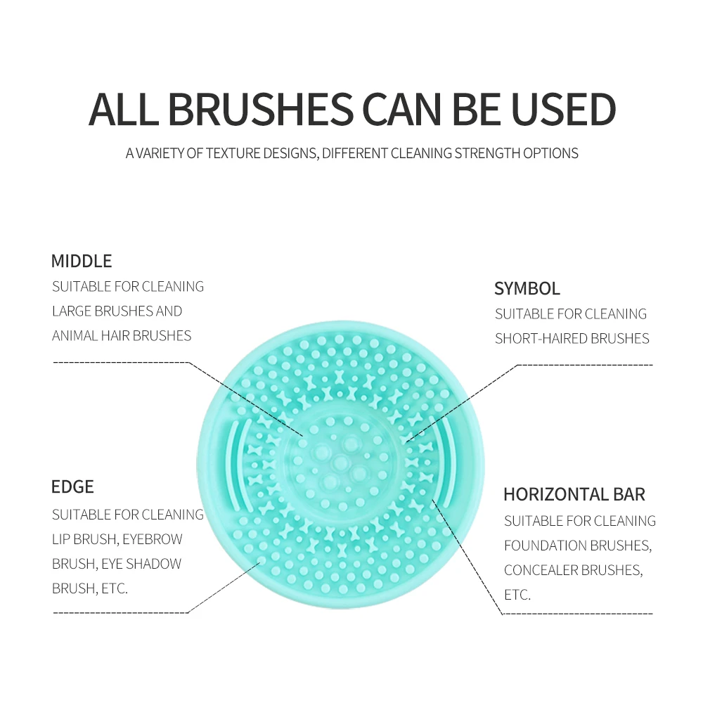 MAANGE 1 шт. Силиконовый очиститель для кистей для макияжа на присоске Косметический материал для очистки Материал для стирки Универсальный инструмент для макияжа Рукоятка