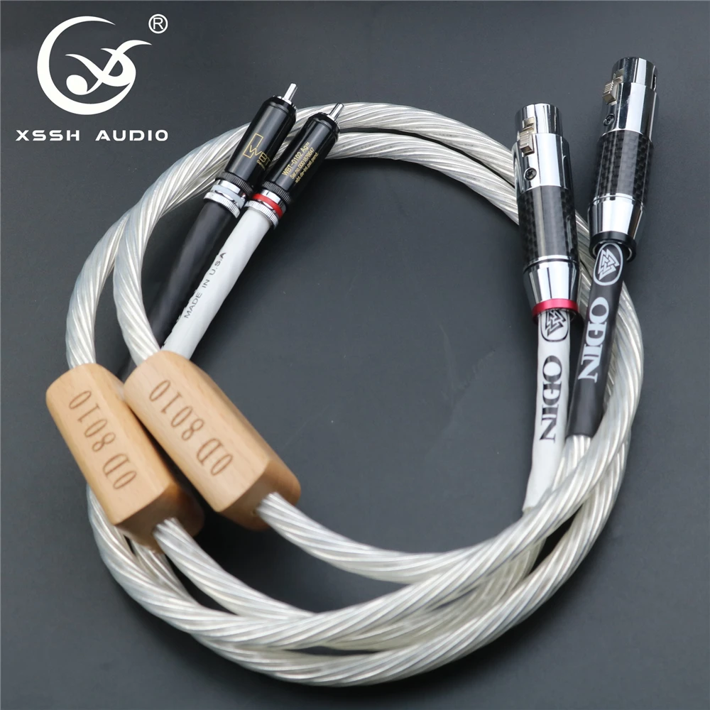 Hi Fi кабель YIVO XSSH для передачи данных с серебряным покрытием RCA XLR аудиокабель