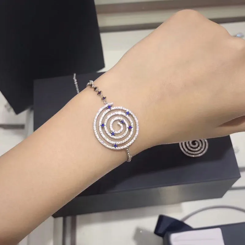Bracelet UMGODLY роскошный бренд спиральное колье с подвеской леденец серебристого цвета камни звезда Penant Женская мода Ювелирные изделия Новое поступление - Окраска металла: Bracelet